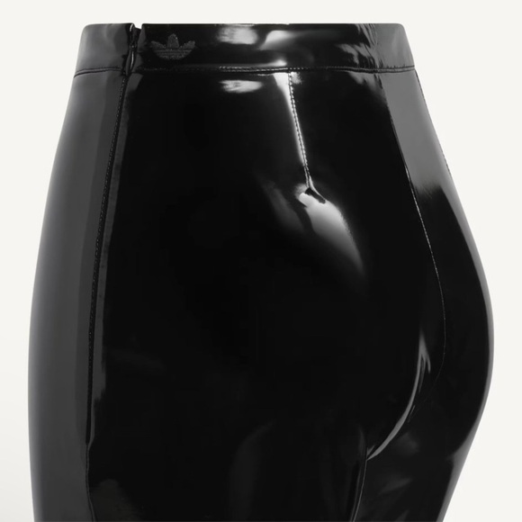 Adidas Ivy Park Glossy Latex High Waist Skinny Pant Black Medium - Picture 4 of 16